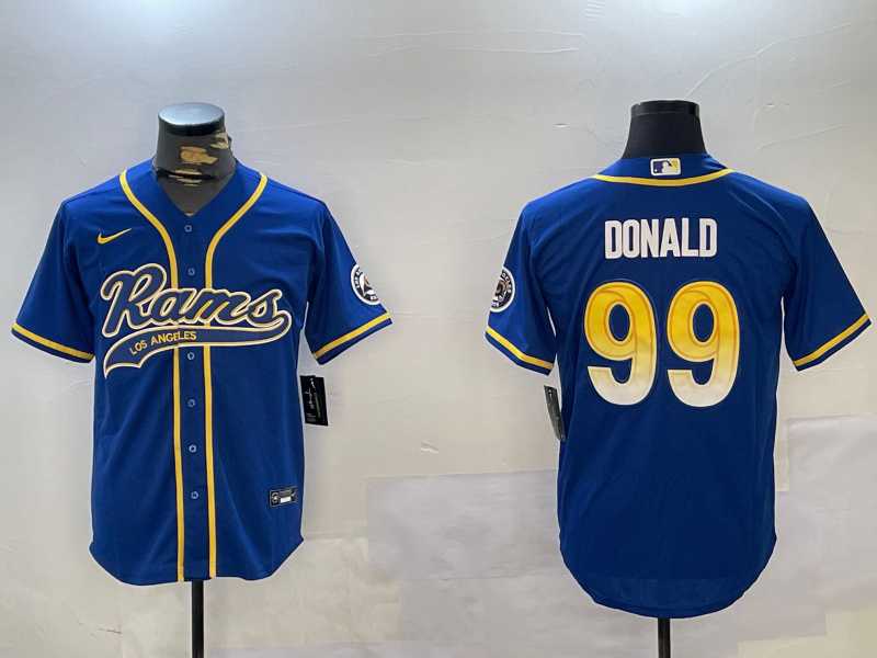 Mens Los Angeles Rams #99 Royal Cool Base Stitched Baseball Jerseys